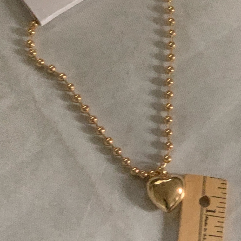 LOFT Gold Puffy Heart Bag Charm Key Chain NWT - Picture 2 of 6
